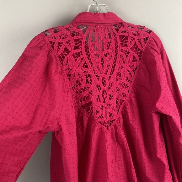 Anthropologie Pilcro Lace Back Western Buttondown Size Medium - Picture 11 of 16